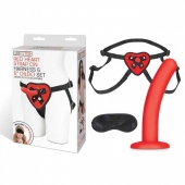 Красный поясной фаллоимитатор Red Heart Strap on Harness   5in Dildo Set - 12,25 см. - Lux Fetish - купить с доставкой в Майкопе
