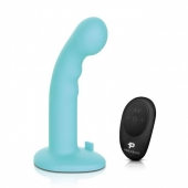 Голубая изогнутая насадка 6in Remote Control Ripple P-Spot G-Spot на черных трусиках - 16 см. - Pegasus - купить с доставкой в Майкопе