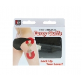 Металлические наручники с чёрной меховой опушкой - Dream Toys - купить с доставкой в Майкопе