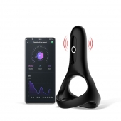 Черное виброкольцо Magic Motion Rise с подхватом мошонки - Magic Motion - в Майкопе купить с доставкой