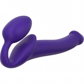 Фиолетовый безремневой страпон Silicone Bendable Strap-On - size M - Strap-on-me - купить с доставкой в Майкопе