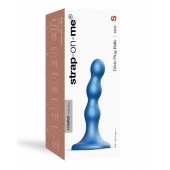Голубая насадка Strap-On-Me Dildo Plug Balls size S - Strap-on-me - купить с доставкой в Майкопе