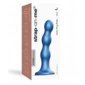 Голубая насадка Strap-On-Me Dildo Plug Balls size L - Strap-on-me - купить с доставкой в Майкопе