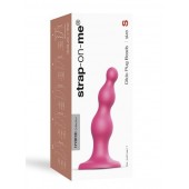 Розовая насадка Strap-On-Me Dildo Plug Beads size S - Strap-on-me - купить с доставкой в Майкопе