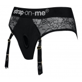 Черные трусики для насадок Diva Lingerie Harness - size S - Strap-on-me - купить с доставкой в Майкопе