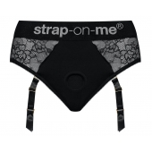 Черные трусики для насадок Diva Lingerie Harness - size S - Strap-on-me - купить с доставкой в Майкопе