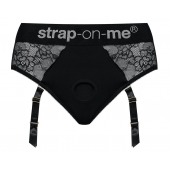 Черные трусики для насадок Diva Lingerie Harness - size M - Strap-on-me - купить с доставкой в Майкопе