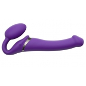 Фиолетовый безремневой вибрострапон Vibrating Bendable Strap-On - size L - Strap-on-me - купить с доставкой в Майкопе