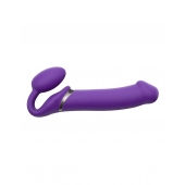 Фиолетовый безремневой вибрострапон Silicone Bendable Strap-On - size XL - Strap-on-me - купить с доставкой в Майкопе