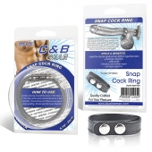 Кольцо на пенис SNAP COCK RING из искусственной кожи на клепках - BlueLine - в Майкопе купить с доставкой