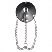 Утяжка для мошонки из искусственной кожи с цепочками PARACHUTE BALL STRETCHER - BlueLine - купить с доставкой в Майкопе