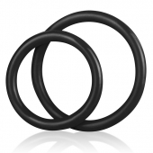 Набор из двух черных силиконовых колец разного диаметра SILICONE COCK RING SET - BlueLine - в Майкопе купить с доставкой