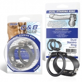 Двойное кольцо выносливости на пенис DUAL STAMINA RING - BlueLine - в Майкопе купить с доставкой
