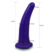 Фиолетовая гладкая изогнутая насадка-плаг - 13,3 см. - LOVETOY (А-Полимер) - купить с доставкой в Майкопе