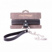 Узкий однослойный ошейник с поводком - Crazy Handmade - купить с доставкой в Майкопе