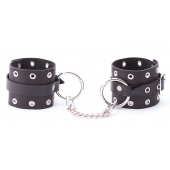 Черные кожаные оковы с люверсами - Crazy Handmade - купить с доставкой в Майкопе