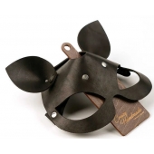 Черная кожаная маска  Кошка  с маленькими ушками - Crazy Handmade - купить с доставкой в Майкопе