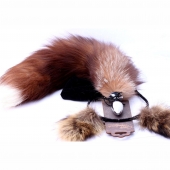 Игровой комплект: серебристая анальная пробка с пушистым хвостом и ободок-ушки - Crazy Handmade - купить с доставкой в Майкопе