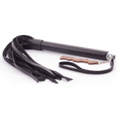 Черная кожаная плеть  Индиго  - 50 см. - Crazy Handmade - купить с доставкой в Майкопе