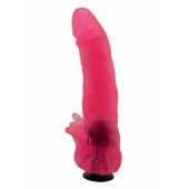 Розовая насадка для страпона с клиторальными лепестками - 18,5 см. - LOVETOY (А-Полимер) - купить с доставкой в Майкопе