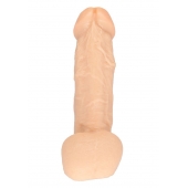 Телесный фаллос с мошонкой для трусиков с плугом - 17,8 см. - LOVETOY (А-Полимер) - купить с доставкой в Майкопе