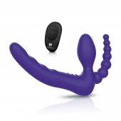 Фиолетовый безремневой страпон с пультом ДУ 7’’ Remote Control Strapless - 24 см. - Pegasus - купить с доставкой в Майкопе