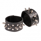 Чёрные напульсники с шипами и заклепками - Sitabella - купить с доставкой в Майкопе