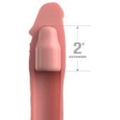 Телесная насадка-удлинитель 2 Inch Silicone X-tension with Strap - 20,3 см. - Pipedream - в Майкопе купить с доставкой