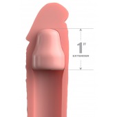 Телесная насадка-удлинитель 1 Inch Silicone X-tension - 17,8 см. - Pipedream - в Майкопе купить с доставкой