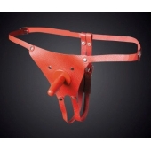 Красные кожаные универсальные трусики со штырьком для насадок - Sitabella - купить с доставкой в Майкопе