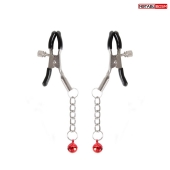 Серебристые зажимы на соски с шариками на цепочках - Notabu - купить с доставкой в Майкопе