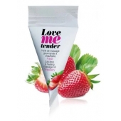 Съедобное согревающее массажное масло Love Me Tender Strawberry с ароматом клубники - 10 мл. - Love to Love - купить с доставкой в Майкопе
