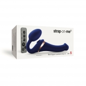 Синий безремневой страпон Multi Orgasm Size S с клиторальной стимуляцией - Strap-on-me - купить с доставкой в Майкопе