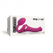 Ярко-розовый безремневой страпон Multi Orgasm Size S с клиторальной стимуляцией - Strap-on-me - купить с доставкой в Майкопе