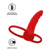 Красная насадка на пенис для двойного проникновения Black Red - 16,5 см. - ToyFa - купить с доставкой в Майкопе