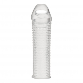 Текстурированная насадка на пенис Clear Textured Penis Enhancing Sleeve Extension - 16,5 см. - BlueLine - в Майкопе купить с доставкой
