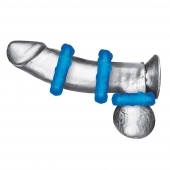 Комплект из трех голубых эрекционных колец 3-Pack Ribbed Rider Cock Ring Set - BlueLine - в Майкопе купить с доставкой