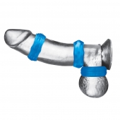 Комплект из трех голубых колец для эрекции 3-Pack Nuts   Bolts Stretch Cock Ring Set - BlueLine - в Майкопе купить с доставкой