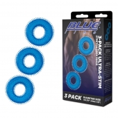 Комплект из трех голубых колец для эрекции 3-Pack Ultra-Stim Stretch Cock Rings - BlueLine - в Майкопе купить с доставкой