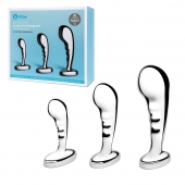 Набор из 3 стальных стимуляторов простаты Stainless Steel P-spot Training Set - b-Vibe - в Майкопе купить с доставкой