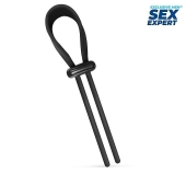 Черный ремень-лассо для усиления эрекции - Sex Expert - в Майкопе купить с доставкой