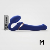 Синий безремневой страпон Multi Orgasm Size M с клиторальной стимуляцией - Strap-on-me - купить с доставкой в Майкопе
