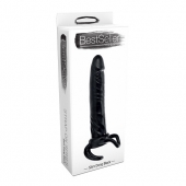 Чёрная насадка-фаллос для двойного проникновения INFLATABLE DILDO SLIM DONG  - 13,5 см. - Toyz4lovers - в Майкопе купить с доставкой
