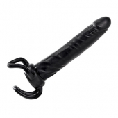 Чёрная насадка-фаллос для двойного проникновения INFLATABLE DILDO SLIM DONG  - 13,5 см. - Toyz4lovers - в Майкопе купить с доставкой