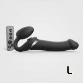Черный безремневой страпон Multi Orgasm Size L с клиторальной стимуляцией - Strap-on-me - купить с доставкой в Майкопе