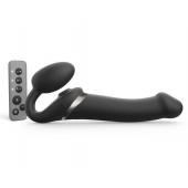 Черный безремневой страпон Multi Orgasm Size L с клиторальной стимуляцией - Strap-on-me - купить с доставкой в Майкопе