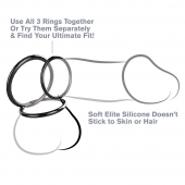 Набор из трех черных эрекционных колец Silicone 3-Ring Stamina Set - Pipedream - в Майкопе купить с доставкой