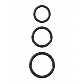 Набор из трех черных эрекционных колец Silicone 3-Ring Stamina Set - Pipedream - в Майкопе купить с доставкой