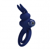 Синее эрекционное кольцо с вибростимуляцией клитора Powerful Ring - Baile - в Майкопе купить с доставкой