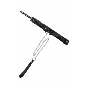 Черный кожаный ошейник-воротник с поводком - Pecado - купить с доставкой в Майкопе